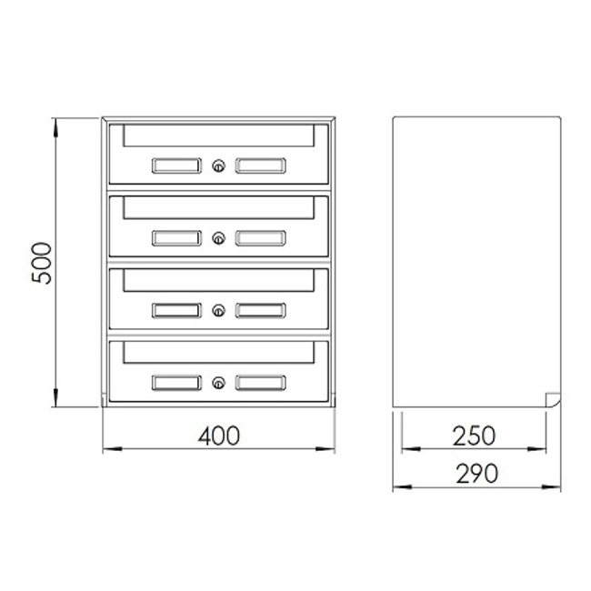 Vendita online Casellario postale alluminio silver da 3 a 15 cassette